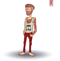 hipster style hand drawn illustration N15
