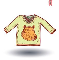 Portrait ot Bear Hand Drawn Vector N2