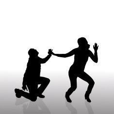 Vector silhouette of couple N38