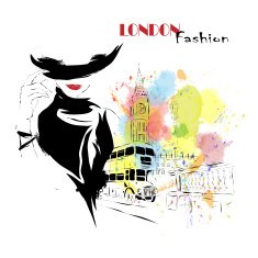 Fashion girl in sketch-style N115