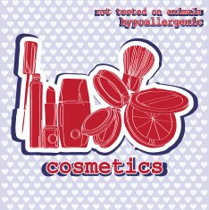 set of cosmetics sticker N5
