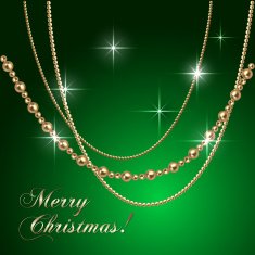 Vector abstract luxury Christmas green greeting card with jewelry