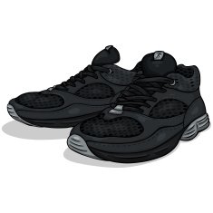 Vector Cartoon Black Running Shoes