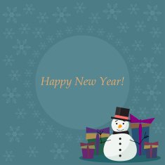 winter holiday card background with cute fanny snowman N2
