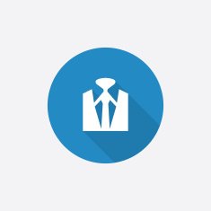 business wear Flat Blue Simple Icon with long shadow