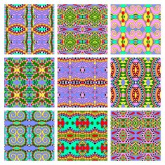 set of different seamless colored vintage geometric pattern N12