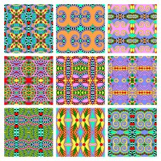 Set of different seamless colored vintage geometric pattern N13 free ...