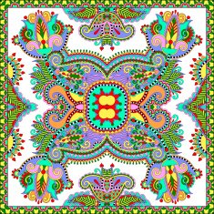 Traditional ornamental floral paisley bandanna Square ornament N9