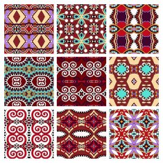 set of different violet colour seamless vintage geometric N2