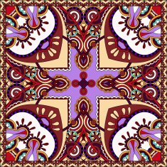 Traditional ornamental floral paisley violet colour bandanna