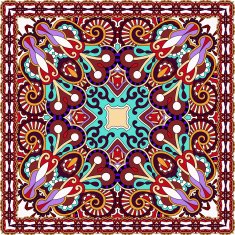 Traditional ornamental floral paisley violet colour bandanna N2