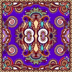 Traditional ornamental floral paisley violet colour bandanna N4