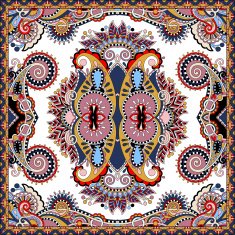 Traditional ornamental floral paisley bandanna Square ornament N13