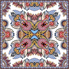 Traditional ornamental floral paisley bandanna Square ornament N14