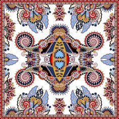 Traditional ornamental floral paisley bandanna Square ornament N15