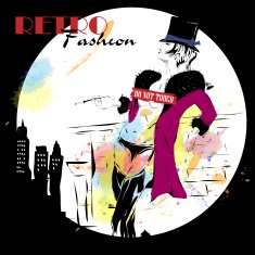 Fashion girl in sketch-style N117