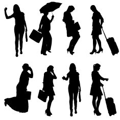 Vector silhouette of women N2
