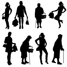 Vector silhouette of women N5