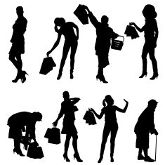 Vector silhouette of women N6