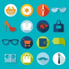 Set of fashion flat icons N46