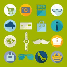 Set of fashion flat icons N47
