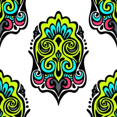 Damask seamless vector medallion