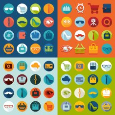 Set of fashion flat icons N50