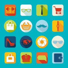 Set of fashion flat icons N56