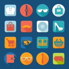 Set of fashion flat icons N59