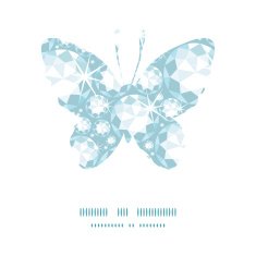 Vector shiny diamonds butterfly silhouette pattern frame