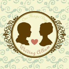 Vector Just married Silhouette in Vintage Frame N2