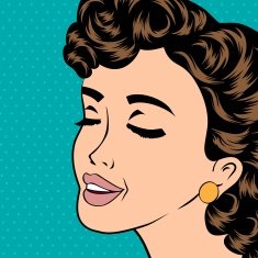 pop art cute retro woman in comics style N29