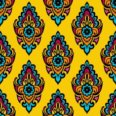 ellow Damask flower vector seamless abstract background