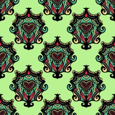 Oriental Damask Vintage vector seamless abstract background