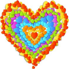 vector Valentine's Day Card with beautiful colorful heart