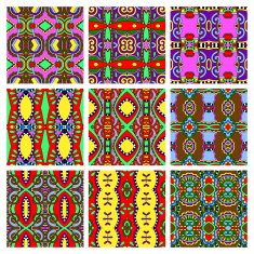 set of different seamless colored vintage geometric pattern N19
