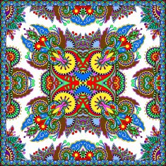 Traditional ornamental floral paisley bandanna N568