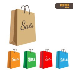 Paper shopping bag vector