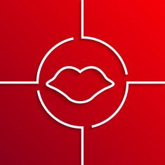 Vector modern white circle icon on red background N6