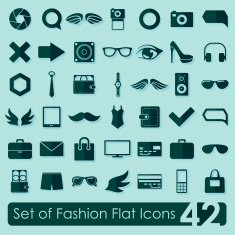 Set of fashion flat icons N61