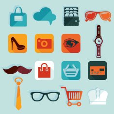 Set of fashion flat icons N65