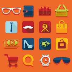 Set of fashion flat icons N66
