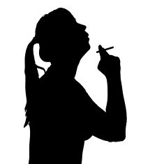Vector silhouette of a woman N409