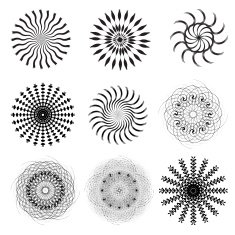 Black and White Abstract Psychedelic Art Background Vector Illu