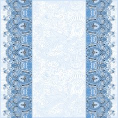 ornamental background with blue colour flower ribbon