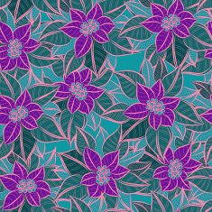 Vector Christmas Star Flower vintage seamless background