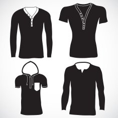 Blank t shirt and long sleeve template Front