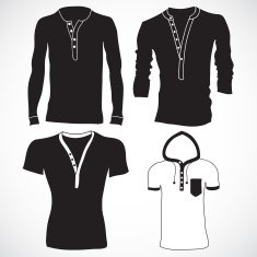 Blank t shirt and long sleeve template Front back