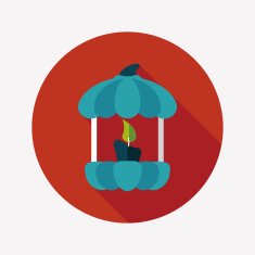 pumpkin candle flat icon with long shadow eps10 N15