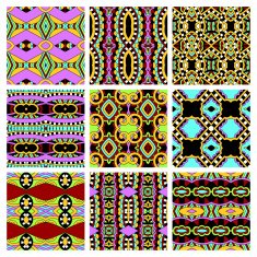 set of different seamless colored vintage geometric pattern N22